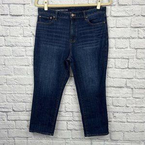 Talbots Flawless High Waist Modern Ankle Jeans Dark Wash Denim Size 16P